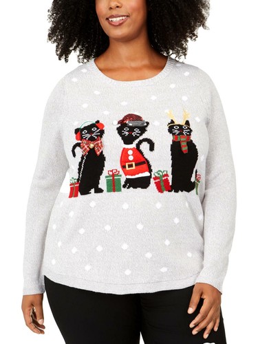 Karen Scott Womens Plus Cats Graphic 