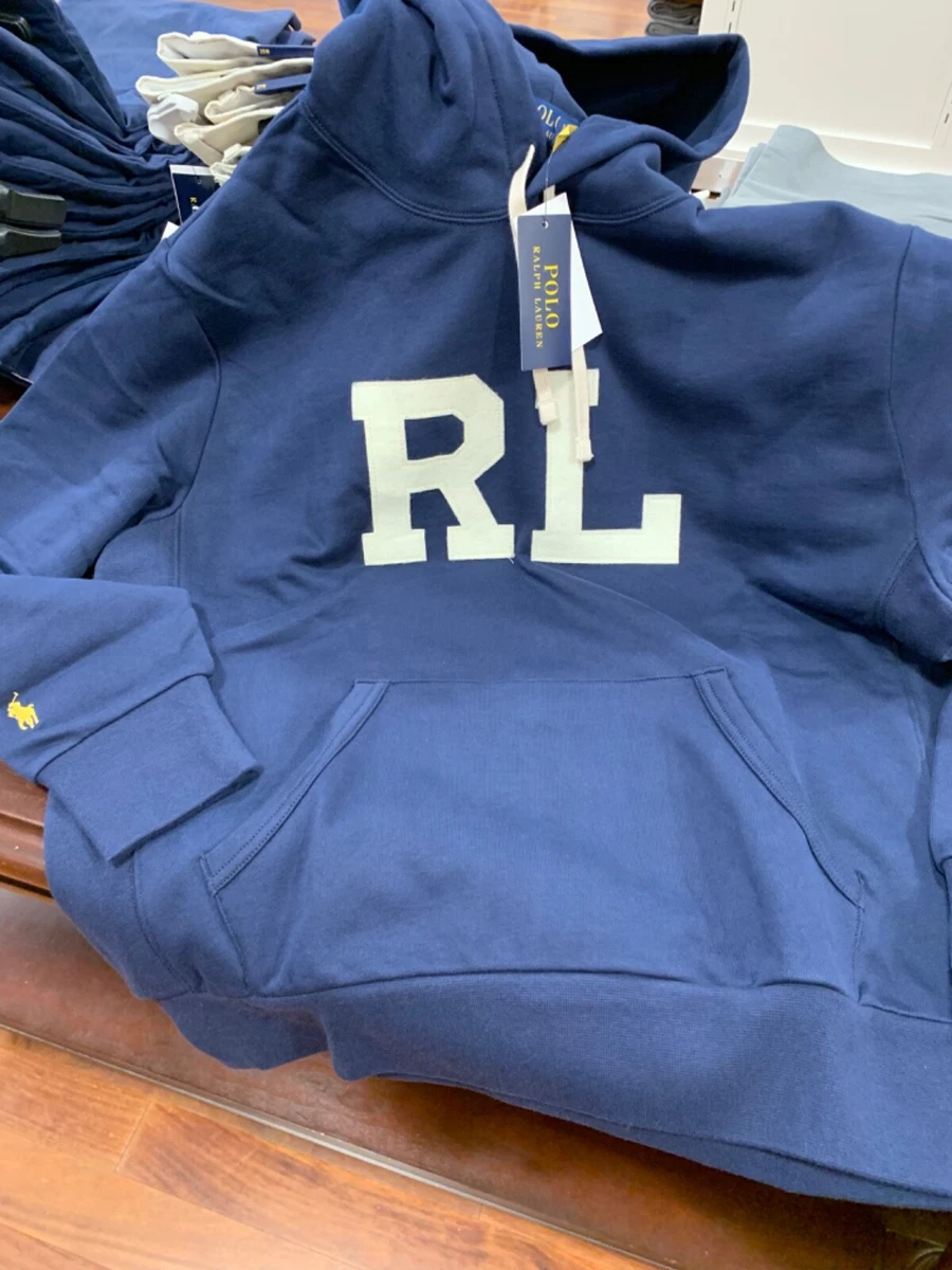 Buy Polo Ralph Lauren Men Navy Monogram Fleece Hoodie Online