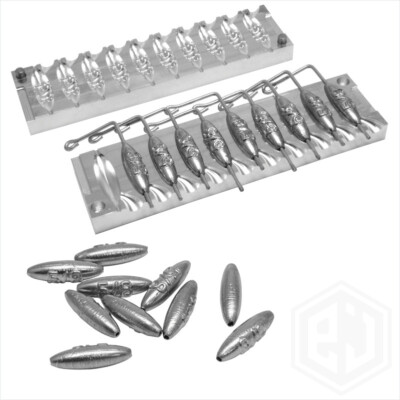 DIY Fishing Mould CNC Aluminium Sea Lead Weights 10 in mold