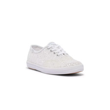Women's Keds Champion Glitter Celebration Lace Up, Style WF66846, Size 7.5,White