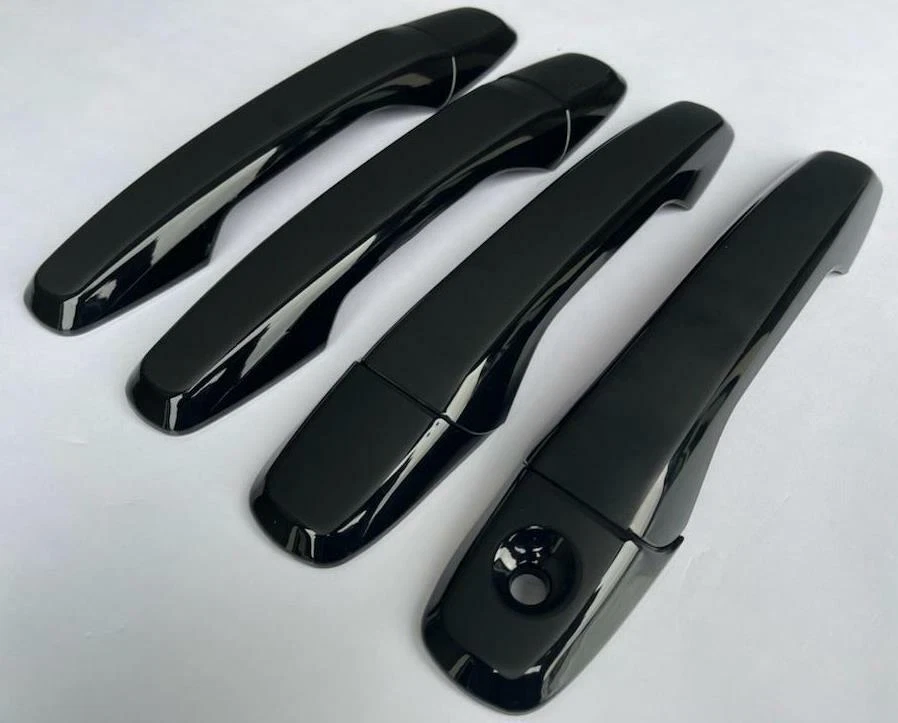 Cubiertas de manija de puerta personalizadas negras mate sobre negro brillante Ford Edge 2011-2014 Foto 3 de 4