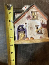 Halloween Haunted House Ghost Small Ceramic 4 1/2” Town Village ￼