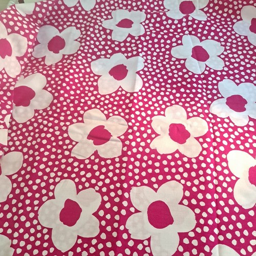 Cranston Print Cotton Fabric 44" X 45" Pink Floral Polka Dot Schwartz Liebman  - Picture 5 of 5