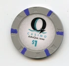 1.00 Chip from the Q Casino Dubuque Iowa H&C Gray