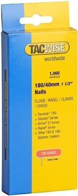 Tacwise 1156 Type 180 / 50 mm Galvanised 18G Brad Nails, Pack of 1,000