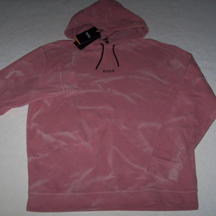 NWT Hugo Boss Wesoil Pastel PINK TIE DYE Hoodie Sweatshirt Men's 3XL XXXL SHARP thumbnail 5