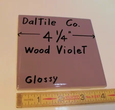 1 pc. Wood Violet-Purple: 4-1/4" Glossy Ceramic Tile by Daltile, with Defects