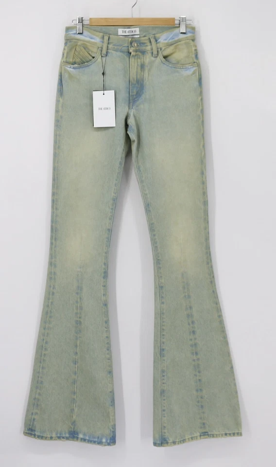 THE ATTICO PANTALONI LUNGHI RACHEL WOMENS FLARED JEANS UK 24 EG