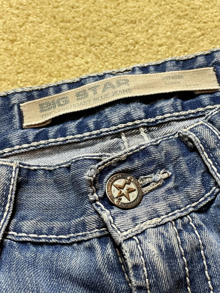 Pantalones cortos de mezclilla Big Star holgados para hombre 36 x 12" entrepierna - REPARADOS Foto 4 de 4