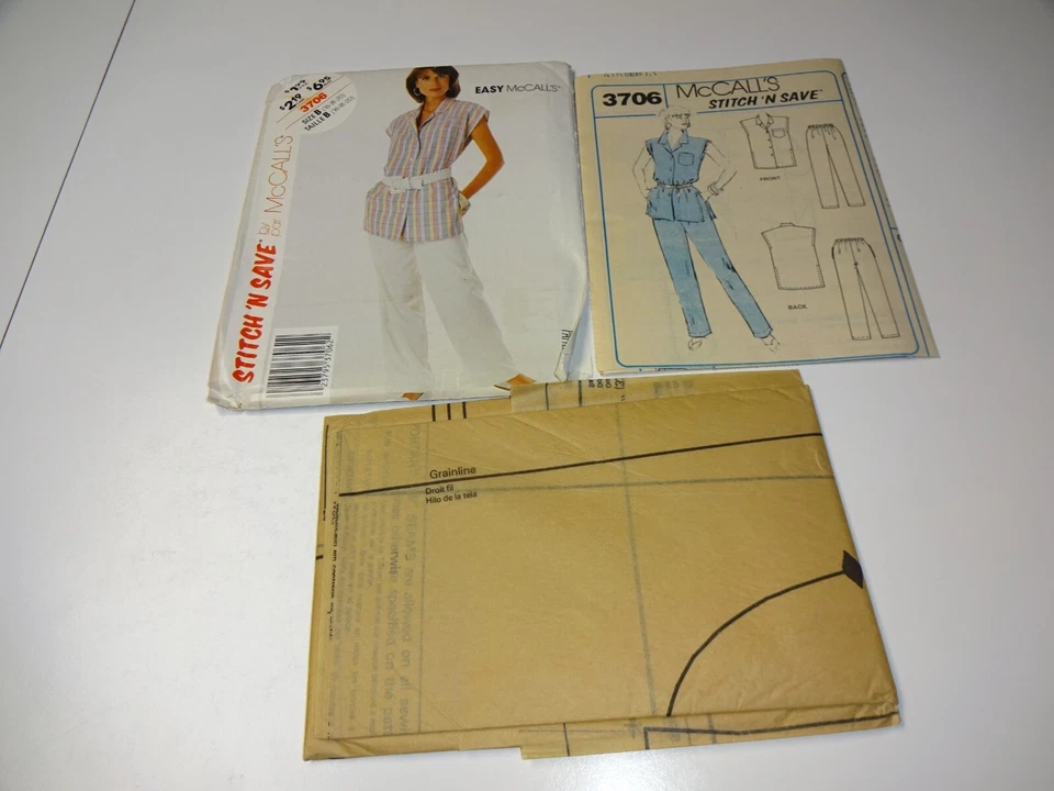 McCall's Stitch 'N Save 3706 Misses' Shirt & Pants Size 16 18 20 Uncut - Image 2 of 2