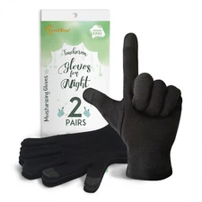 EvridWear 100% Cotton Touchscreen Moisturizing Gloves for Eczema SPA Dry Hands 