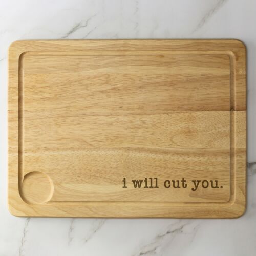Tabla de cortar de madera grabada te cortaré tabla de queso para servir novedad regalo - Imagen 5 de 5