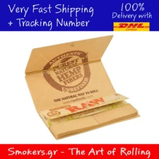 3x Raw Classic Artesano King Size Rolling Papers + Tips + Tray