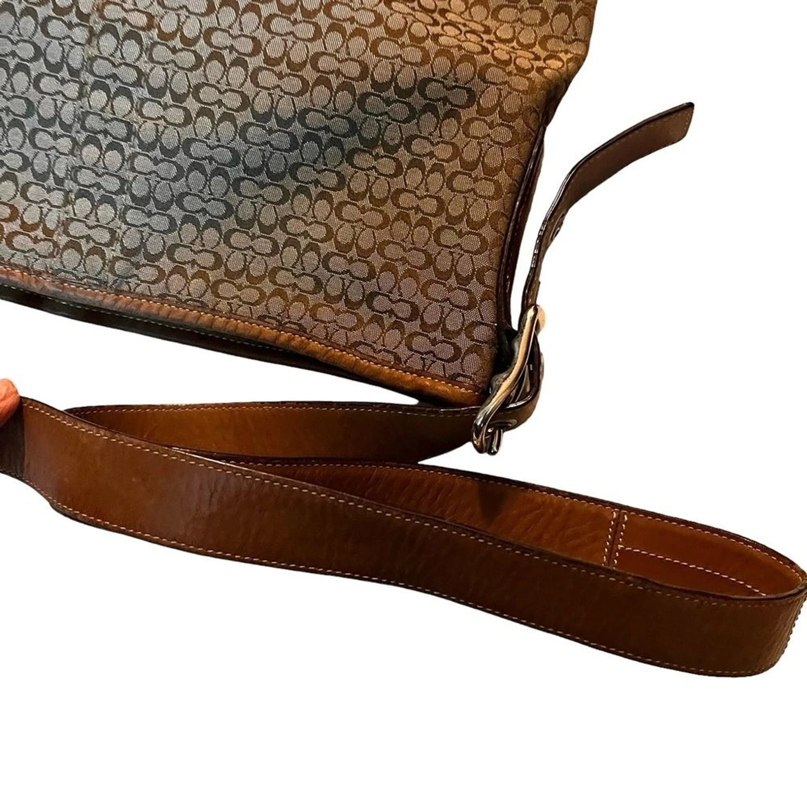 WANDLER BORSA A TRACOLLA COACH SIGNATURE F10416 PELLE MARRONE