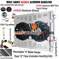 2 Row Radiator+Shroud Fan Kits For 2003-2009 Toyota 4Runner Lexus GX470 4.7L AT