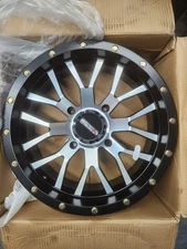 (QTY 1) System 3 Off-Road ST-3 ATV/UTV 8-Spoke Wheel Rim 18x7 4/156 4+3  -10mm