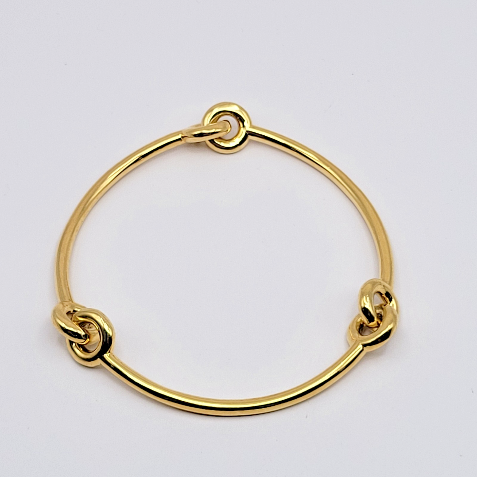 "QVC Bronzo Italia Milor Gold Tone Link Bangle Bracelet ~ 8\""