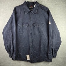Bulwark Protective Flame Resistant Work Shirt Excel FR Mens XL Blue