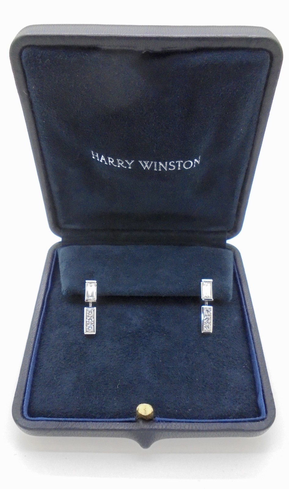Authentic Harry Winston Traffic 1.45ctw Diamond Platinum Earrings - RARE image 10