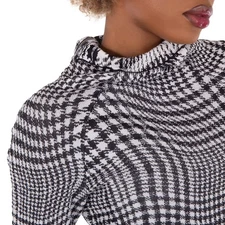 Burberry Houndstooth Pattern Midi Dress - Image 3 of 4