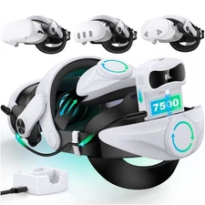 For Meta Quest 3/3s/2 Head Strap,VR Headset Strap+7500mAh Battery+Charging Dock