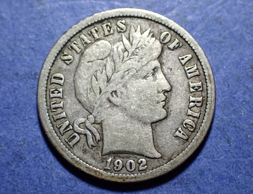 1902-O Barber Dime  Abt. VF