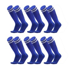 6 Pairs Soccer Socks Breathable Knee High Tube, Striped Football Baseball Sof...
