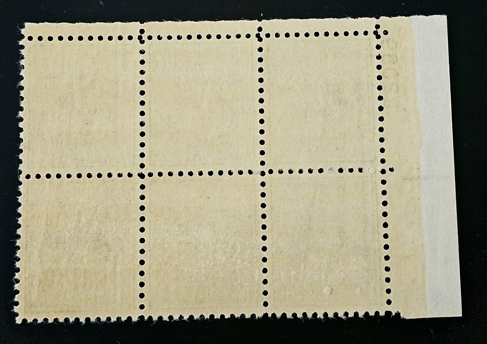 US STAMP BLOCK (6) FRANKLIN PIERCE 1938 14cSC#819 (PREXIE) PL.22089 MNHOG!! - Image 2 of 2