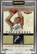 2003-04 Fleer Patchworks Andrei Kirilenko 6/50 NM+ Jazz Game Used LOGO Patch