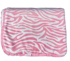 Carters Pink White Zebra Print Baby Blanket Ruffle Trim Sherpa Security Lovey