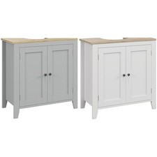 Kleankin Under-Sink Bathroom Sink Cabinet, Storage Unit w/U-Shape Design