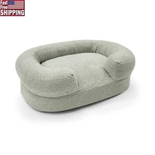 Bolster Pet Couch Bed Cozy Lounge Nest Non-Skid Soft Cover Small Dog Bed New
