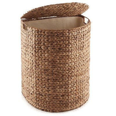 OPEN BOX - Half Moon Laundry Hamper Clothes Basket Lid & Liner Cinnamon Hyacinth