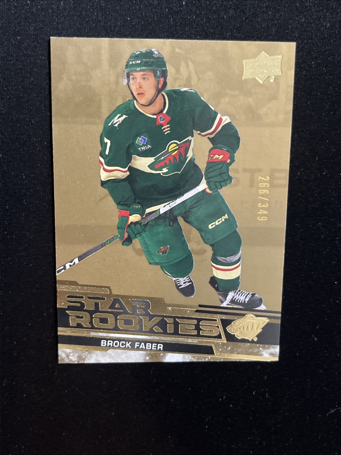 23-24 UD Star Rookies Box Set Gold Parallel RC 6 Brock Faber /349