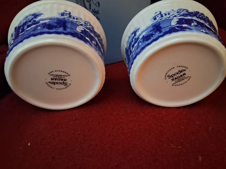 Spode Blue Italian Ramekins 8.5cm Set of 2 New Original Box (Serving Dish Bowl) - Image 3 of 4