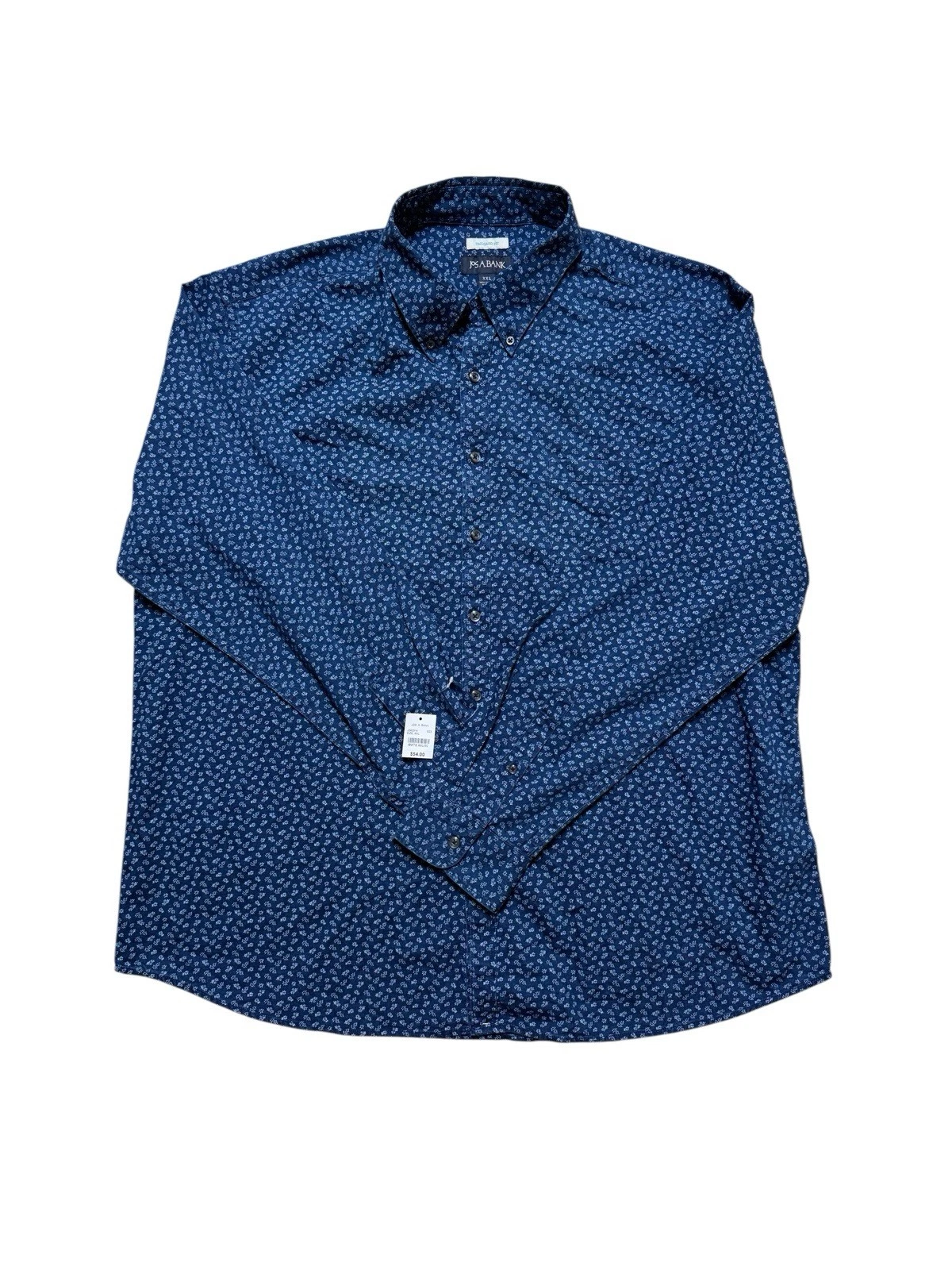 Jos A Bank XXL Shirt Blue Floral Button Down Cotton NWT Tailored Fit