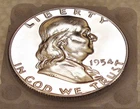 1954 Gem  Proof  Franklin  EYE CANDY " Blazing  Original  Luster "  #225 ~  2