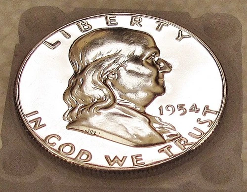 1954 Gem  Proof  Franklin  EYE CANDY " Blazing  Original  Luster "  #121 ~  10