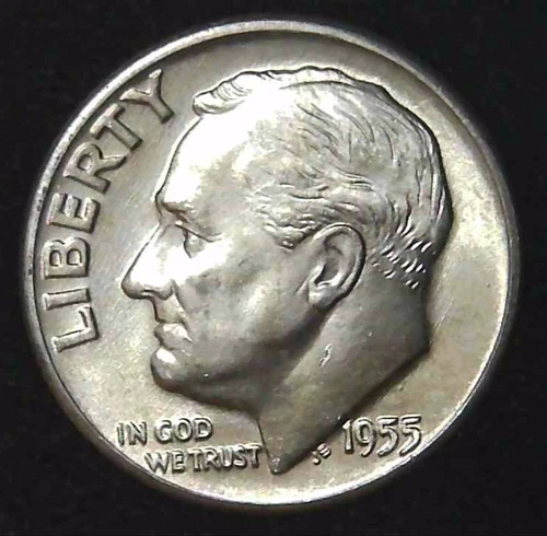1955-D 10C Roosevelt Dime BU 90% Silver 26owt0311-3