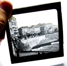 Hastings promenade antique photo magic lantern slide #932
