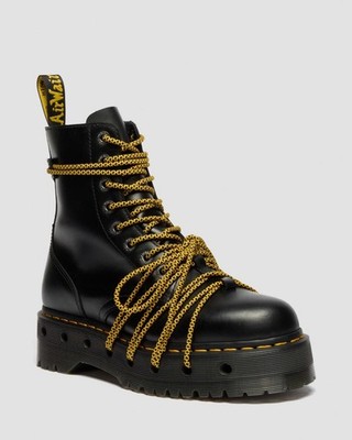 Dr. Martens Jadon XL Leder Plateau Stiefel Limited Edition Schuhe Schwarz