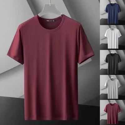 Einfarbiges Damen Modal T-Shirt Kurzarm Gummizug für freizeit Frühling Sommer