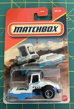 2025 MATCHBOX ROAD ROLLER ROAD MAINTENANCE MBX CONSTRUCTION 50/125 WHITE & BLUE