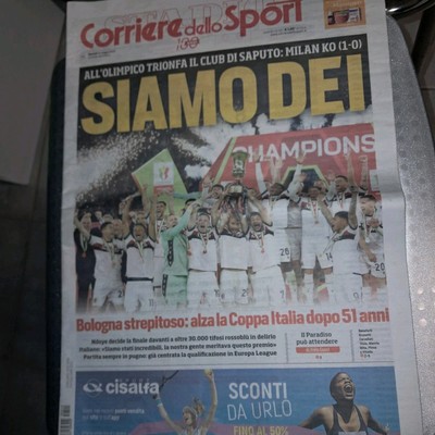 Corriere Dello Sport 15/05/2025 Bologna-Milan 1-0 Coppa Italia 2024/2025 Calcio