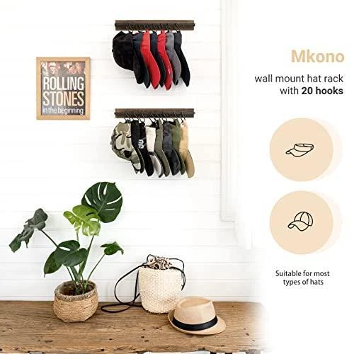 Mkono Coffee Mug Holder Wall Mounted Mug Hooks Rack for 10 Coffee