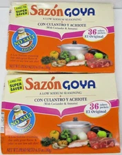 Goya - Sazon (Seasoning)  Culantro / Coriander & Annatton) 2pk of 36ct / 6.33oz