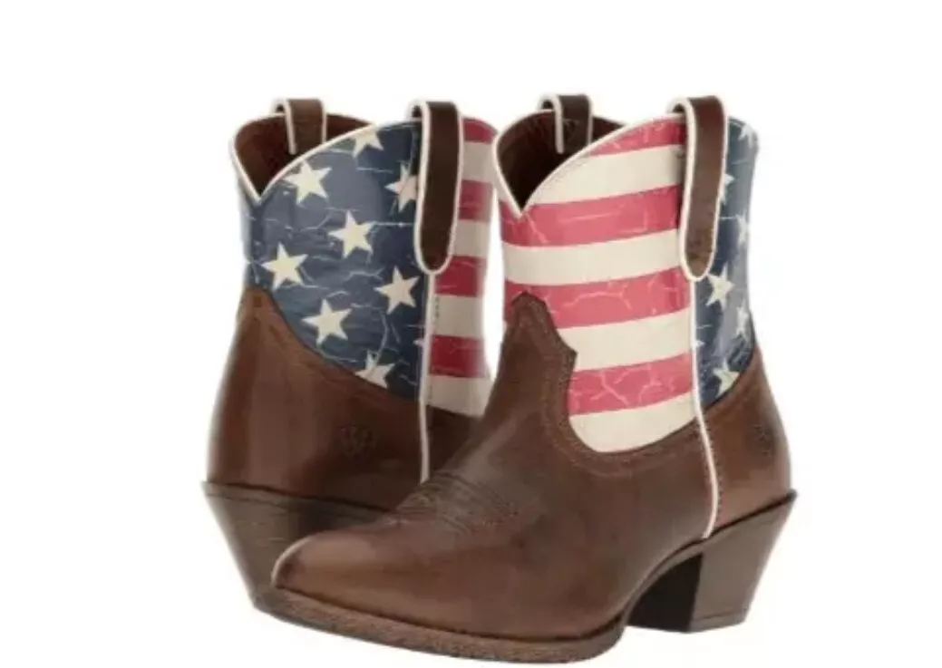 Ariat Old Glory Gracie American Flag Cowboy Cowgirl Boots Size Uk 6.5 Womens