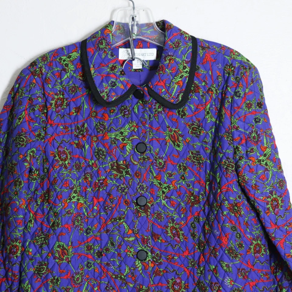 Conjunto de Traje Falda Ilyse Hart 8 Chaqueta 12 Falda Envoltura Púrpura Floral Boho Acolchado Foto 2 de 4