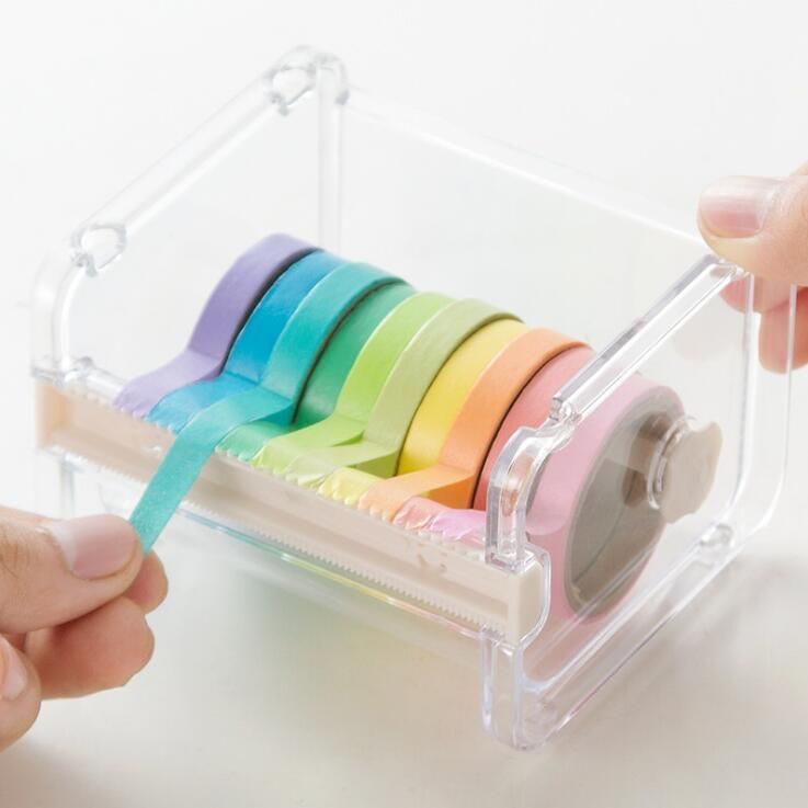 Adhesive Tape Dispenser Viable Transparent Tape Cutter Desktop Holder Stationery-image