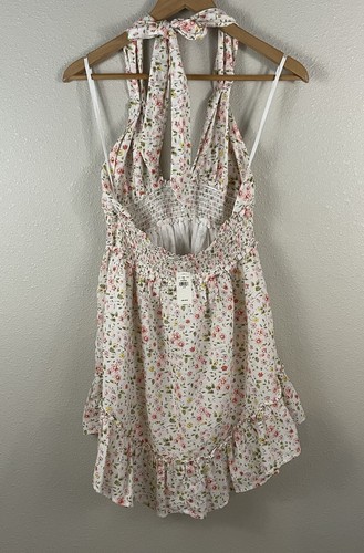 Aerie Minikleid Größe M Frühling Fling gesmokt Blumen Neckholder - Bild 4 von 6